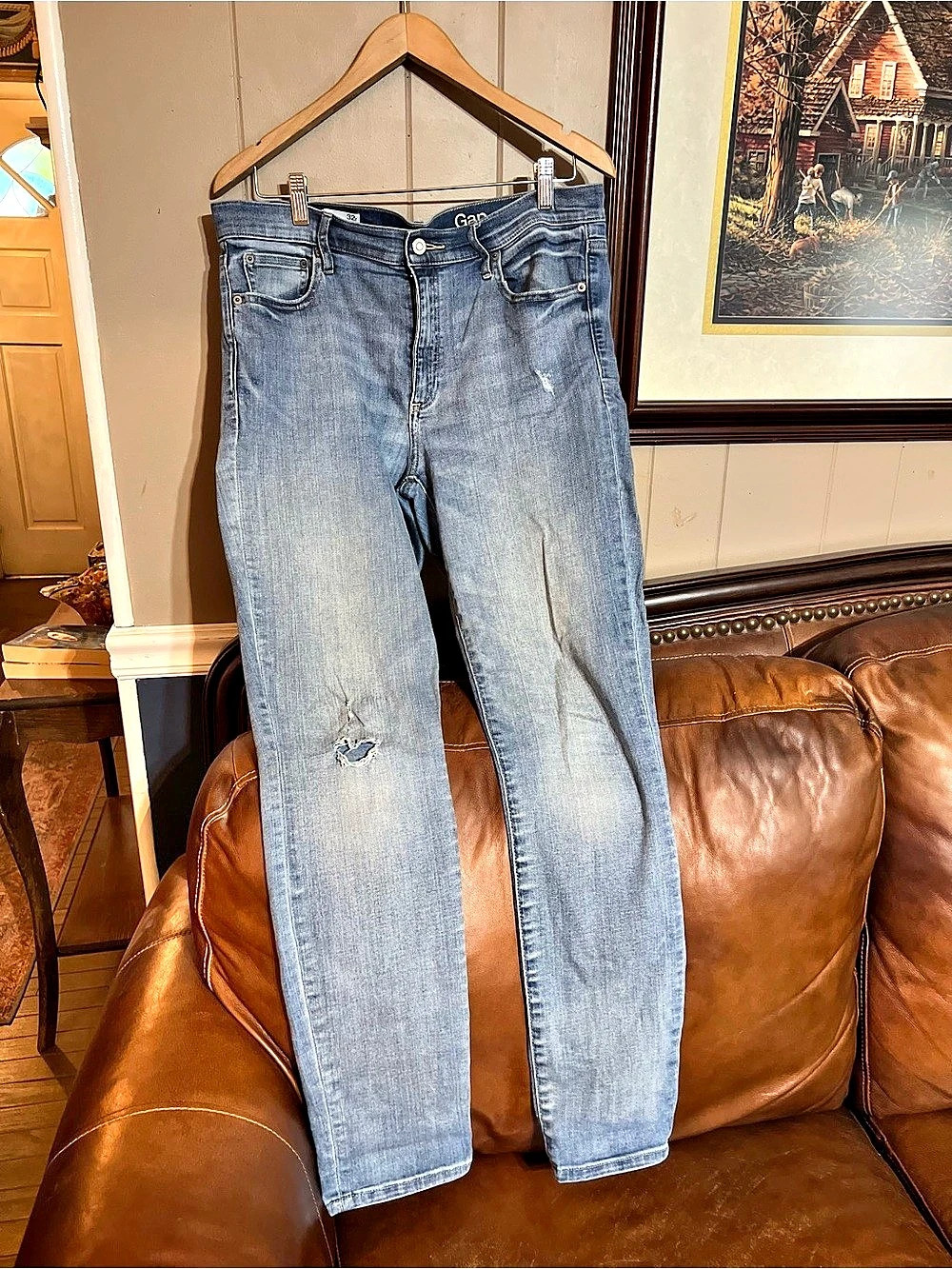 Gap 1969 True Skinny Jeans in Blue Waist 32